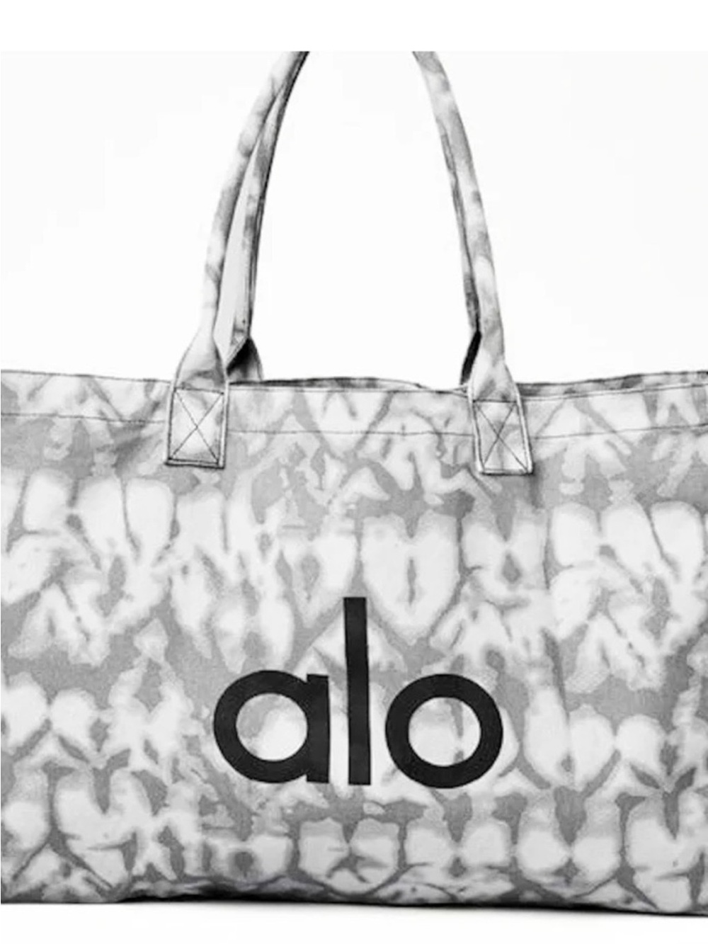 ALO Yoga Grey Tie-Dye Tote Bag with Black Logo - Picture 2 of 3